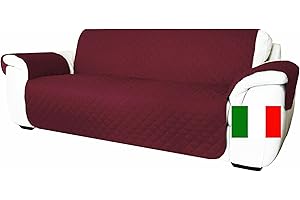 Moonange - Funda para Sofá de 3 Plazas - Asiento de 165 cm - Impermeable, Reversible y Antimanchas - Protector de Muebles Antideslizante y Resistente a los Arañazos - Color Burdeos