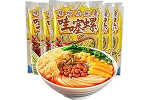 WASAILUO 柳州螺蛳粉 Liuzhou Luosifen (308g*5 Bags), Liuzhou Guangxi Specialty Rice Noodles, Sour and hot Noodles 米粉 酸辣粉 Hot and Spicy Noodles Snacks, Instant Breakfast Noodles, Chinese Food (5 Bags)
