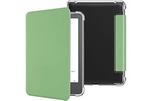 VOVIPO Matcha Case Clear Back With Cover for 6" All-New Kindle (11th Generation-2024/2022 Release), Ultra Slim Clear Soft Flexible Transparent TPU Back Cover with Auto Wake/Sleep-Matcha Green