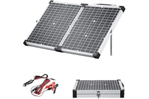 SUNYIMA Panel solar portátil monocristalino de 40 W 18 V con salidas USB/DC/USB-C, pinza de cocodrilo para camping al aire libre, autocaravana