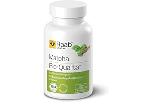 ‎RAAB VITALFOOD Raab Vitalfood Bio Matcha-Kapseln, 60 Stück, Grüntee-Extrakt aus Japan, Premium Qualität, vegan, glutenfrei, grüner Tee, 1 Monat