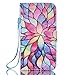 Produktbild Nancen Samsung Galaxy S7 / SM-G9300 (5,1 Zoll) hülle, Flip Case Wallet Cover with Stand Function, Folio Bookstyle Handytasche Soft Silikon Bunte Muster Lederhülle Tasche PU Leder Slim Backcover Shell Handyhülle - Bunte Blume
