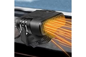 beseloa Portable Car Heater 12V/150W Fast Heating Defrost Defogger Demister Heat Cooling Fan Auto Dryer Windshield Defroster Plug in Cigarette Lighter 360 Degree Rotary Sucker
