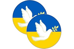 IOPYKKOA Anstecknadel Buttons mit Friedenstaube auf Ukraine Flagge, Ø 44 mm Broschengröße, Ukraine Flaggenpin blau gelb, Nadelverschluss Ansteckpin, Ukraine Anstecker, Brosche Ukraine, Ukraine Fahne Pin