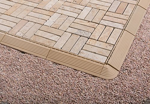BodenMax® Naturstein Travertin Click Bodenfliesen Set 30 x 30 cm Terrassenfliesen Stone Terrassenplatte Stein Fliese beige Klickfliesen (8 Stück) - 4