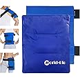 World-Bio Large Gel Ice Pack & Wrap for Injuries Reusable, Hot Cold Therapy Ice Pack for Swelling, Bruises, Pain Relief for Hip Surgery, Knee Injuries, Back Pain, Shoulder Aches - 11" x 14" Blue