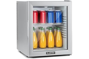 Klarstein Mini Frigo de Chambre de 32L pour Snacks et Boissons, Petit Frigo Top Silencieux, Mini Bar, Petit Réfrigérateur Camping, Mini Frigo Cosmetique, Refrigerateur avec Étagères Réglables, 12-18°C