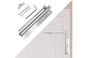 SkyJoy®chiudiporta automatico.Chiudiporta in acciaio inox, Chiudiporta a molla regolabile per porte esterne e interne, cancelli da giardino, zanzariere, porte d'ingresso,argento