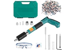 SXKBYQ Cloueur à Béton avec 200 Clous Ronds, Cloueuse Air Comprimé Pneumatique, Nailer, Nail Gun Sans Fil, Pistolet a Clou pour L'acier et le Béton