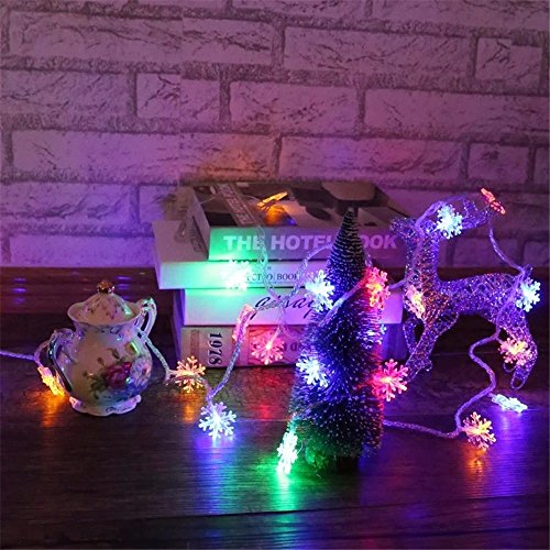 Preisvergleich Produktbild ODJOY-FAN LED Schneeflocken Zeichenfolge Licht Weihnachten Gestalten Zeichenfolge Beleuchtung Party Hochzeit Licht Dekor Beleuchtung Laternenpfahl String Light (Multicolor3M,S)