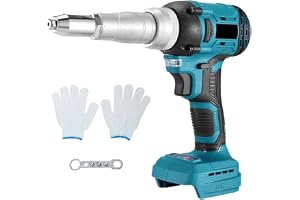 Batteridriven nittång kompatibel med Makita 18 V, 20 000 N nitpistol borstlös elektrisk popnittång, LED automatisk nitmutter
