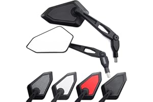 Area1 Rétroviseurs Moto Universel noir-brillant Retroviseur Latéral Homologué E Certification CE (2xM10 Filetage à droite) compatible avec