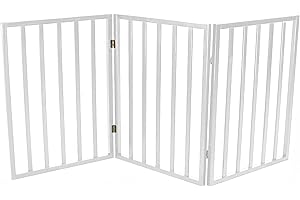 Oypla White Dog Safety Folding Wooden Pet Gate Portable Indoor Barrier