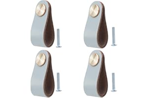 BOOLSFMAM 4 Pezzi Maniglie di Cuoio,Maniglie per Porta di Mobili In pelle Maniglia Creativa Moderni in Pelle per Porta dell'armadio, Manopole,Cassetto, Maniglie delle Porte