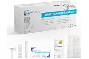 MIDA FARMA Clungene - 5x Test per rilevare Covid 19 - Self Test Swab Nasale, Kit Rapido, Sicuro - Tampone per rilevare SARS-CoV-2 - Ogni variante viene rilevata - Confezione da 5 Kit Covid 19
