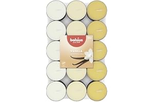 Bolsius - 30 Duft theelichter - Vanille - Brenndauer von 3,5 Stunden - Durchmesser 38 mm – Natürliche Extrakte – Enthält Veganes Wachs – Ohne Palmöl