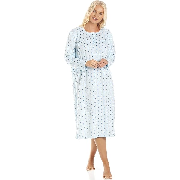 Chemise De Nuit Femme MARLON Elmina En Polaire Imprimée - Modèle Classique Doux Et Chaud - Taille 52-54