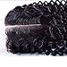 Fureya Hair Brazilian Virgin Hair Human Hair Closure With Baby Hair Kinky Curly Top Lace Closure Part 8" Naturl Black Bleached Knots (free part)