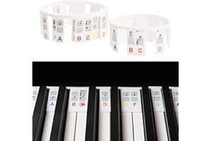 DAELESR Piano Key Lables, Piano Notes Overlay, Removable Piano Music Keyboard Lables Stickers, Notes Label for Beginners, Kids, Children (Colorful, 61-Key)