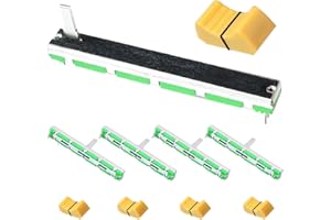 DAOKAI 5PCS Potenciómetro deslizante Fader B103 B10K Ohm Potenciómetro mezclador electrónico de doble canal para ajustar el volumen, brillo con tapa de potenciómetro deslizante