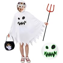 Cape Halloween Enfant Fantôme - 80 Cm - Polyester Noir/orange - Pour Déguisement Fête