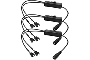 RUNCCI-YUN 12V DC 5.5 x 2.1mm Câble de Ventilateur de Boîtier,câble de ventilateur PC,double 3 broches/4 broches Câble adaptateur d'alimentation de ventilateur,avec marche/arrêt (3PCS 40cm)