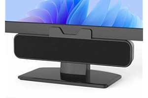 Inwa 10W PC Lautsprecher, USB Monitor Speaker mit Clip-On, HD Stereo Sound, Clip per 0.1-1.1’Monitor, USB A/C für PC, Laptop, Desktop, Plug and Play(Schwarz, Akustikstoff)