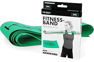Kintex banda de fitness, 2,5 m x 15 cm, cinta de gimnasia en 7 resistencias, 100% látex, cinta de entrenamiento transportable
