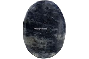 AMAZING GEMSTONE Iolite Crysta Palm Stone Pierre de Guérison Naturelle pour Chakra Équilibrant Spirituel Bonne Chance