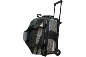 Pyramid Deluxe Bowlingtasche mit 2 Rollen und großem separaten Schuhfach (bis zu 2 Paar Schuhe) und Zubehörtaschen, Stabiler quadratischer Griff, ausziehbar auf 101,6 cm, Profi-Optionen erhältlich