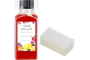 KEAJUIDY 100 Stück Schrumpffolie für Kunststoff-Saftflaschenglas Selbstgemachte Verpackung, Mittelfalte, Schrumpfband-Sammlung, Verpackung, Siegelband, Passend für Kappendurchmesser 3,9-4,2 cm