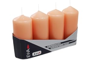 Ebersbacher Kerzenfabrik GmbH 4er Tray Stumpenkerzen apricot Größe (Ø x H): ca. 40 x 90 mm