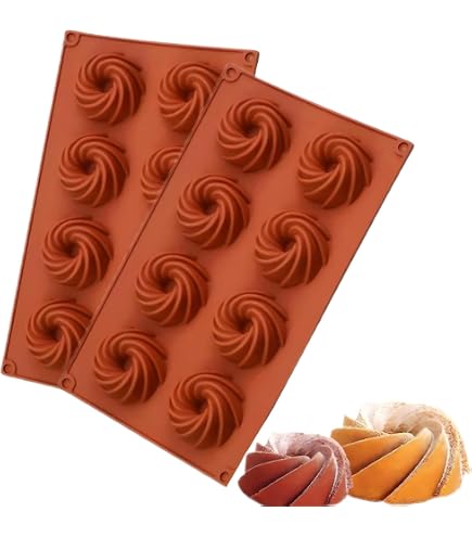 2 Stampi Per Dolci In Silicone – 12 Forme Per Ciambelle, Torte, Cioccolato, Sapone – Rosa E Grigio-Blu - 2
