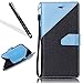 Produktbild Huawei P8 Lite 2017 Wallet Hülle,Huawei P8 Lite 2017 Schutzhülle,Leeook Retro Elegant Schön Kreative Schwarz Licht Blau Kontrast Farbe Malerei Muster Entwurf PU Leder Handytasche Flip Case Skin Schale Backcover Tasche Buchstil Klapptasche Leder Cover mit Gurt Standfunktion Karteneinschub und Magnetverschluß Fall Flip Cover für Huawei P8 Lite 2017 + 1 x Schwarz Eingabestift-Black Light Blue