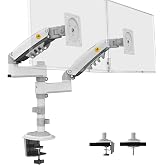 North Bayou Nb H180 17-27" &Ccedil;ift Kol 2-9 kg Amortis&ouml;rl&uuml; Monit&ouml;r Standı (Beyaz)