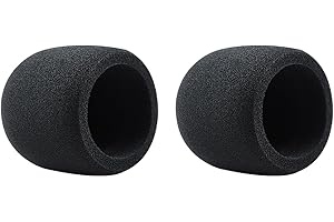 VDFJEK 2Pcs Pop Filter, Microphone Cover Foam, Pop Filter for Microphone, Yeti Microphone, Mic Pop Filter, Microphone Cover, Microphone Foam Cover(Black)