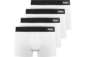 FALARY Bokserki męskie majtki z biobawełny, męskie szorty w stylu retro, bielizna, bokserki, 4 sztuki w opakowaniu