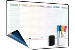 MCCORL Lavagna Settimanale da muro, Adesiva Calendario Famiglia, Planner Settimanale da Parete,To Do List, Cancellabile per Cucina 42×28cm -in italiano