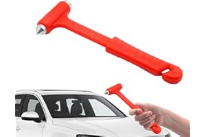 Smileshiney Martello di Sicurezza per Auto | Freno in Vetro per Strumento di Fuga del Veicolo 2 in 1 Essenziale | Rompivetro Taglierina per Cinture di Sicurezza, per Auto Portatili Interni