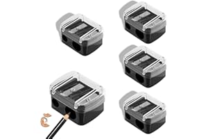 BCZR 4 Pièces Taille Crayon Maquillage, Pencil Sharpener, Taille-Crayon À Sourcils Lèvres Yeux Eyeliner Trous Maquillage,Taille-Crayon Yeux,Taille-Crayon Double Pour Crayons Cosmétiques(Noir)