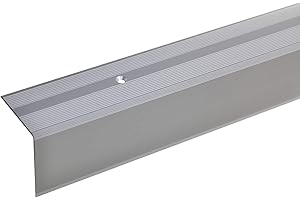 acerto 51070 Aluminium Treppenwinkel-Profil 42x40mm silber Rutschhemmend Robust Leichte Montage Treppenkan (100 cm)