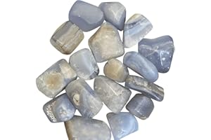 BELLAMIRA LIFESTYLE ACCESSORIES BellaMira Blue Lace Agate Tumblestone Healing Crystal, Single Polished Stone, Healing Crystal for Intellect, Focus, Acceptance, Unconditional Love, Communication, Clarity, Peace, Harmony