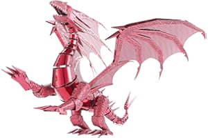 Piececool 3D DIY Dragon Metal model puzzli dla dorosłych - Dragon Flame-Red