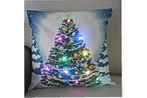 Haowul Pillowcase Di Natale a Led 45 Cm Babbo Natale Cuscino Luminoso Divano Di Divano Tavolo Decorazione Per Auto Decorazione Di Capodanno