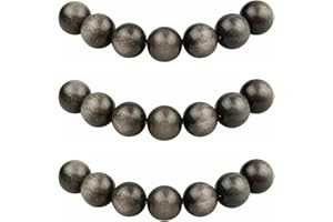 ‎MJDCB MJDCB Perlen zum Auffädeln 12mm 30 stück Silber Obsidian Halbedelsteine Perlen mit Loch Natürliche Lose Runde Steinperlen für Herstellung Schmuck Armbänder Halsketten