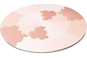 Beeloom - Rose PLAYMAT Tapis de Jeu pour Enfants et Bébés, Rond, Puzzle Amovible, en Mousse Eva, Couleur Rose