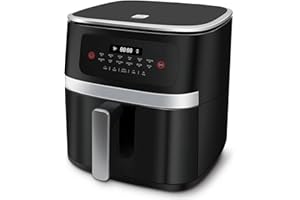 EXTRASTAR Airfryer 7L, friteuse à air XXL sans huile avec écran tactile, friteuse avec affichage numérique, 1800 W, mode shake, minuterie, livre de recettes, température maximale 200°c