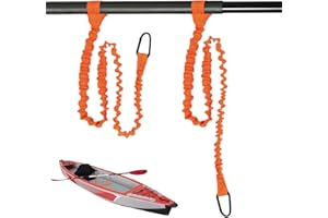 xiaoxianxian 2 Pièces Pagaie de Kayak Corde,1.5 m Kayak Paddle Laisse Élastique avec Mousqueton pour Kayak, Canoë, Bateau, Surf