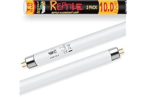 LUCKY HERP T5 UVB Lampe Terrarium, UVB 10.0 Reptilien Leuchtstoffröhre 8W-2stück, UVA UVB Terrarium Lampe für Eidechsen, Schildkröte, Chamäleon, Leopardgecko