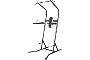 GORILLA SPORTS® Station de Dips avec Barre de Traction - Multifonctionnelle, Coussins pour Bras et Dos, Robuste - Tour de Fitness, Chaise Romaine, Station d'Haltérophilie à Domicile